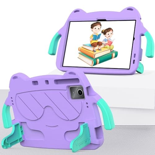 FGIONMRP for DOOGEE T30 Pro 11 Inch 2023 Kids Friendly Cute Case,Lightweight EVA+Rugged PC Shockproof Stand Protective Tablet with Shoulder Strap(Purple)