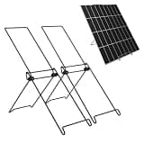 Solar Panel Tilt Mount Stand, 2 Pack Folding Stands, Black, No Fixed Installation, for Panels Less Than 0.35 Inches Thick, Lightweight, Portable Angle Adjustment for RV, Tent, Balcony, Camping