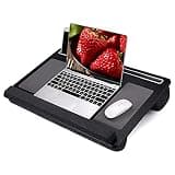 Extra Large Lap Laptop Desk- Home Office Portable LapDesk with Mouse Pad & Wrist Rest for Notebook/MacBook/Tablet, Sofa Bed Working, Writing, Drawing (Carbon Black, Fit Up to 17-inch Laptops)