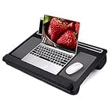 Extra Large Lap Laptop Desk- Home Office Portable LapDesk with Mouse Pad & Wrist Rest for Notebook/MacBook/Tablet, Sofa Bed Working, Writing, Drawing (Carbon Black, Fit Up to 17-inch Laptops)