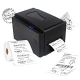 Qiokoith Desktop Label Printer with a Speed of 127 mm/s, 300DPI Label Maker, Label Maker for Home and Office (Nocutter)