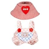 BAIKEA Clothes for Doll Chic Outfit Set for 17cm Dolls Clothes with Accessories Pink White Plaid Romper + Pink Hat (NO Doll)