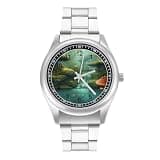 NTVOWPZO Three-Hand Analog Stainless Steel Watches for Men Easy Reader