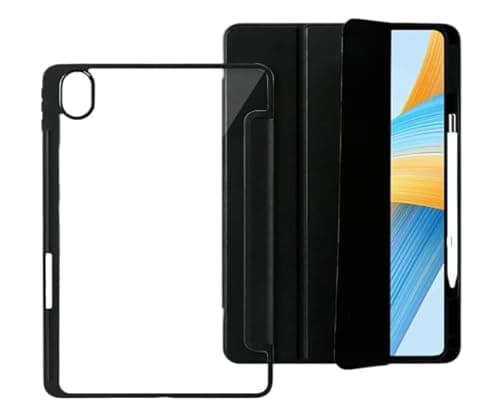TEKNET Slim Transparent Back Case Cover for Huawei Matepad SE 11 Inch (2024) AGS6-W00 AGS6-W09 with S-Pen Stand Shock Proof Auto Activation/Sleep (Black)