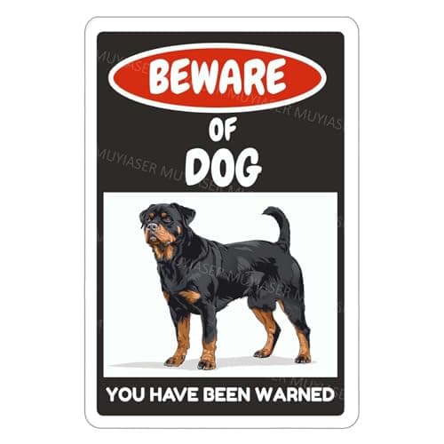 Beware Of Dog Sign Rottweiler You Have Been Warned Warning Sign Vintage Aluminum Metal Tin Signs Door Sign For Fence Gate Farmhouse Yard Home Wall Decor 6"x8" Inch