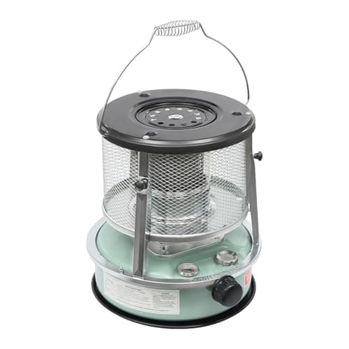 Fujsnmu Portable Kerosene Heater 9000 BTU 1.22 Gal Tank 15‑17 Hour Burn Time Adjustable Height Outdoor Camping Heater for Indoor Emergency Tent Garage Use (Green)