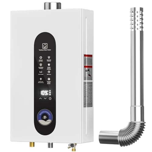 Natural Gas Tankless Water Heater, 14L On Demand Water Heater with LED Display, Indoor Installation Max 3.7GPM, 95540BTU Gas Tankless Water Heater for Bathroom Kitchen
