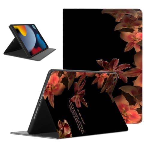 Mrtponk Jesus Christian Bible Verses Tablet Case for iPad 6th/5th Gen Case 2018/2017 9.7 Inch,Hibiscus Pattern for Women Men Teens Protective Cover Flip PU Leather Stand Funda