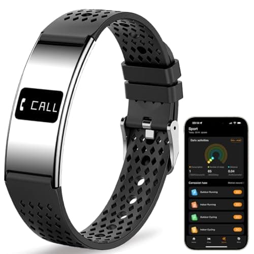 KALPADIVES Ultrathin 5mm Smart Bracelet for Men Women Fitness Tracker with Heart Rate Blood Oxygen Sleep Monitor Multi Sport Modes Smart Watch Compatible with iOS Android (Silver Tape B8)