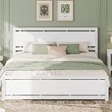 LIKIMIO King Bed Frame with Headboard and Footboard, Metal Strong Supports, Easy Assembly, Noise-Free, No Box Spring Needed, White