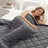 Weighted Blanket for Adults (15 lbs 60" x 80") Queen Size Cooling Heavy Blanket for Sleep, Soft Thick Breathable Cotton with Natural Glass Beads, Washable, All-Season