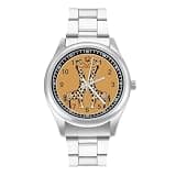 NTVOWPZO Three-Hand Analog Stainless Steel Watches for Men Easy Reader