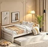Bellemave Twin Kids Bed with Storage Twin Trundle, Wood Daybed for Kids, Adults, White