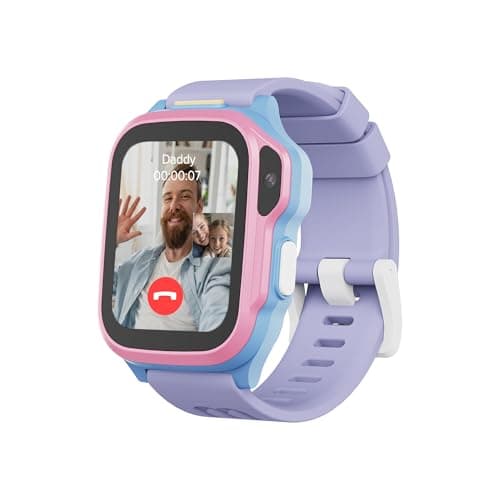 myFirst Fone S4 4G Kids Smartwatch with eSim | Dual-Frequency GPS Tracker, IP68 Waterproof, 5MP Selfie Camera, Class Mode, SOS Alert - Safe Smart Watch for Children (Cotton Candy)