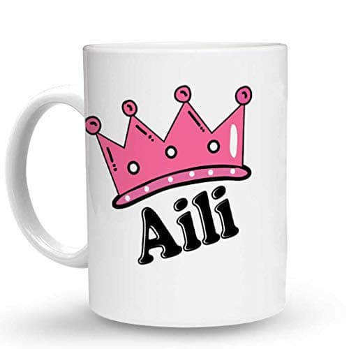 Makoroni Aili Female Name - 11 Oz. Unique Ceramic Coffee Cup, Coffee Mug
