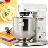 GSHSHOU Electric Stand Mixer 500W with Stainless Steel Bowl and 3 Attachments - Whisk, Beater and Dough Hook, 3 Speeds Kitchen Heavy Duty Food Mixer Multi-Function for Bakery Pizzeria 7L