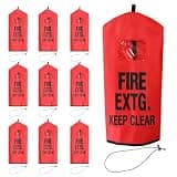 INDUSKER 10-Pack Fire Extinguisher Cover, Heavy-Duty PVC Protective Sleeve with Clear Window & Adjustable Drawstring, 18" x 35", Fits 20-26 lb Extinguishers
