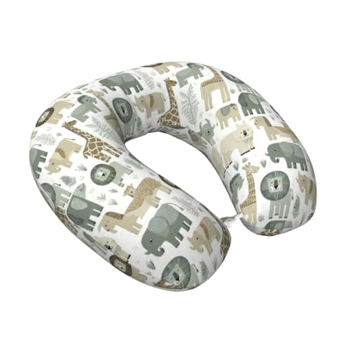 Coxfurio Safari Animals (1) for Nest Neck Pillow Travel Essentials,Memory Foam Pillow,Support for Long Flights,Travel Accessories,Washable,Attaches to Luggage