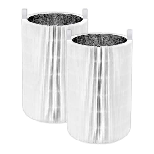 2 Pack 411 Replacement Filters Compatible with Blue Pure 411, 411+, 411 Auto and MINI Air Purifier, H13 True HEPA Filter, 2-in-1 Activated Carbon Filters