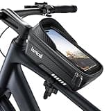 Lamicall Bike Frame Bag Waterproof - [1s Release] [2 in 1] Bike Phone Mount Holder, Bicycle Top Tube Bag, Cycling Pouch with Rain Cover, Bikes Accessories Gifts for Phones Under 7"