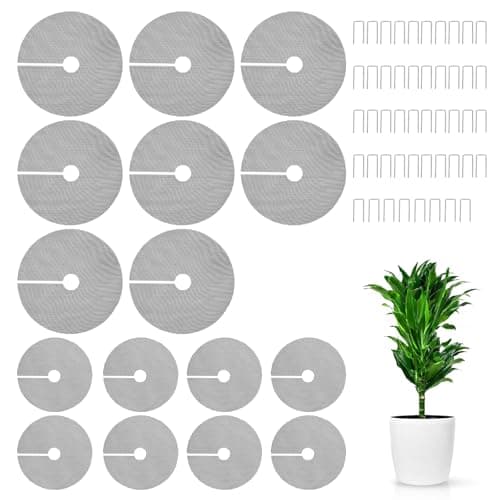 CuraceQ 8PCS 15.7 Inch Plant Pot Grids and 8PCS 11.8 Inch Plant Pot Grids Includes 48 Ground Stakes, Plant Pot Soil Cover Protectors from Animals