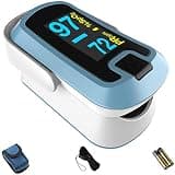 mibest OLED Finger Pulse Oximeter, O2 Meter, Dual Color White/Light Blue