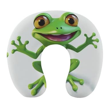 SLKFJEWT Green Frog Travel Pillows for Airplanes,Neck Pillow with Memory Foam,for Sleeping Travel Neck Shoulder Support