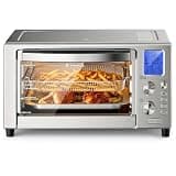 Crzoe 12-in-1 Air Fryer Toaster Oven Combo, 23QT Oven Countertop, 120-450℉, 360° Turbo Convection, Roast, Dehydrate & Warm, Includes Full Accessories, Stainless Steel
