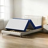 sogesfurniture Tri-Fold Mattress Queen Size–6 Inch Memory Foam Folding Floor Mat with Cooling Gel,Washable Foldable Mattress for Travel,Camping,Yoga,CertiPUR-US Certified,White and Blue