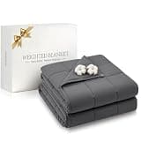 RJOP Cooling Weighted Blanket for Adults (5lbs, 41"x60") Heavy Blanket with Premium Glass, Queen Size Perfect for 190-210 lbs, Soft Breathable, Dark Grey