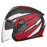 Adults Motorcycle Helmet 3/4 Retro Open Face Helmet Suitable Four Seasons DOT Approved Electric Vintage Half Helmet Women Men Scooter Chopper Moped Jet ATV Helmet(J,Medium)