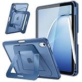 Fintie Shockproof Case for iPad (A16) 11th Generation 11 Inch (2025), iPad 10th Generation 10.9 Inch (2022) - [Built-in Pencil Holder] Slim Frosted Hard Cover with Multi-Angle Kickstand, Navy Blue