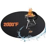 RICHIE 48" Round Fire Pit Mat, Double-Sided Fireproof Under Grill Mat, Large Deck Patio Protector Pad for Solo Stove Bonfire & Grills