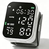 Blood Pressure Monitor Automatic Wrist Rechargeable Digital Machine with Large LED Display Adjustable Cuff Voice Function, Portable Health Care for Home Use Device with Storage Bag Black