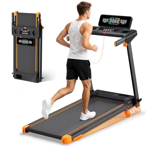 Walking Pad Treadmill,Treadmill with 12% Incline,3 in 1 Foldable Treadmills for Home, 12 HIIT Modes,3.0HP Quiet Foldable Treadmill with Incline,300 LBS Capacity,with App, and LED Display