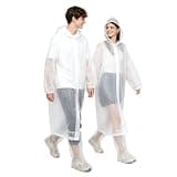 2 Pack Disposable Rain Ponchos with Shoe Covers & Storage Bag - Waterproof Rain Gear for Adults, Hiking, Camping, Disney.