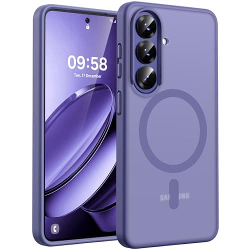 TOCOL for Samsung Galaxy S26 Case, Compatible with Magsafe, Full Camera Protection, Built-in Magnetic Ring, Drop Protection, Translucent Matte Phone Case for S26 (Lavender Gray)