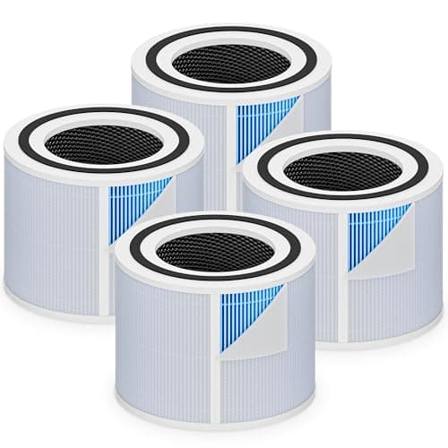 Core 300 Smoke Remover Replacement Filter for LEVOIT Core 300 Core 300-P Core 300S Core 300S-P Air Purifier, 4-in-1 High Efficiency Activated Carbon, Compared to Part # Core 300-RF-SR, 4 Pack, Blue