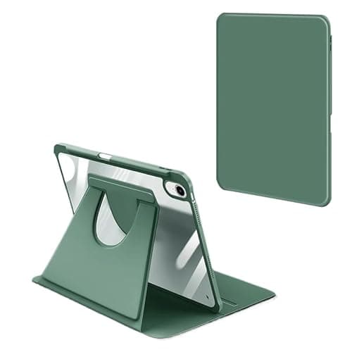 Compatible with Samsung Galaxy Tab S10 Ultra/S9 Ultra/S8 Ultra Case 14.6 Inch,360 Degree Rotation Protective Stand Cover Clear Back Shockproof Case Slim Hard Back Shell Cover(Green)