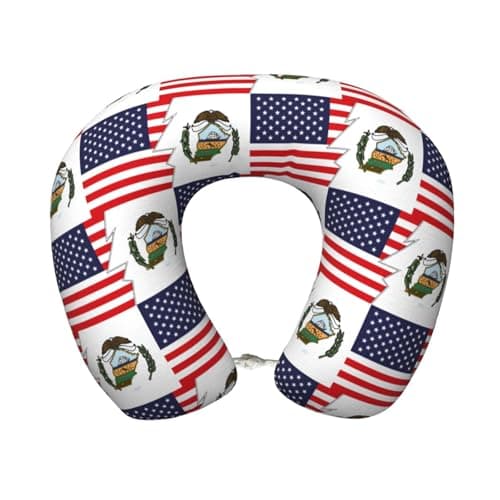 AWESOWE Flag of Chester County, Pennsylvania and America Neck Pillow Memory Foam U-Shaped Travel Neck Pillow for Airplanes Car Home