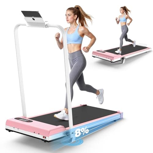 Walking Pad with Handle Bar, Treadmill with Incline 8%,2.5HP Quiet Under Desk 320 lbs 2 in 1Treadmills for Home Office,Compact Foldable Walking Pad, Remote Control&LED Display