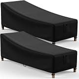 Mrrihand Chaise Lounge Cover, Patio Furniture Covers, Patio Lounge Chair Cover Waterproof and UV Resistant, Heavy Duty Outdoor Furniture Covers with Air Vent 2 Pack - 76L x 32W x 32H inch