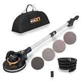 MAXXT 4mm Random Orbital Drywall Sander, Brushless 400W 3.5A Foldable Electric Wall Sander, Sander Tool with 1&2 Modes Suction Switching, Memory Variable Speed, 180° Flex Head, LED Light, Carry Bag