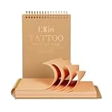 INKin 10Pcs Tattoo Practice Flipbook, 2mm Thick Silicone Fake Skin with Double-Sided Tattoo Practice Sheets, DIY Training Journal, Portable and Reusable Tattoo Skin Book for Beginners