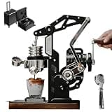 TBLOTYD Mechanical Hand Cranked Espresso Machine, Manual Coffee Maker Set, 18 Bar Adjustable Pressure Extraction, Visual Pressure Gauge, 58Mm Portafilter Compatible, For Home, Office,With suitcase