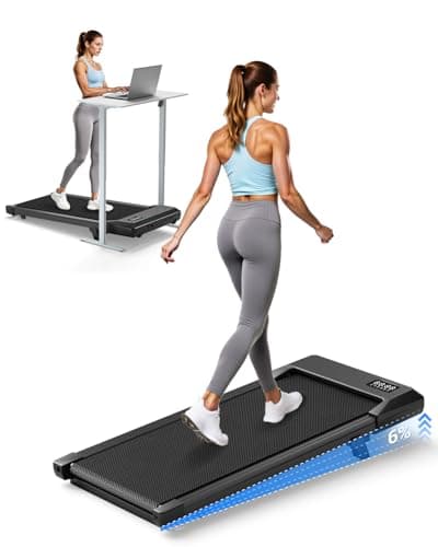 Superun Walking Pad with 6% Incline, Under Desk Treadmill for Home Office, 3 in 1 Portable Walking pad Treadmill with Remote Control and LED Display, 2.5HP Quiet Mini Treadmills, 300 lbs Capacity