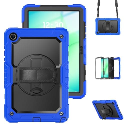 for Samsung Galaxy Tab A11+ SM-X230 X236 11.0" Tablet Case 3-Layer Drop Proof Protective Cover with Built-in Screen Protector, Adjustable Hand/Shoulder Strap & Pen Holder - I