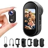 4K Mini Body Camera with 64GB Card, 1.47" Display Wearable POV Camera, Action Camera with Magnetic Mount, Hands Free Recording Body Cam, WiFi App Control for Vlogging Motorcycle Travel Security