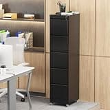 5 Drawer Metal Vertical File Cabinet with Lock on Wheels