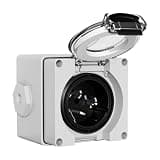 YICTENCRD 50 Amp Generator Power Inlet Box, NEMA SS2-50P 125/250V 12500W Twist Lock Inlet Plug with Cover, 3 Pole 4 Wire Grounding, Weather Resistant Outdoor Power Inlet for Generator, ETL Listed